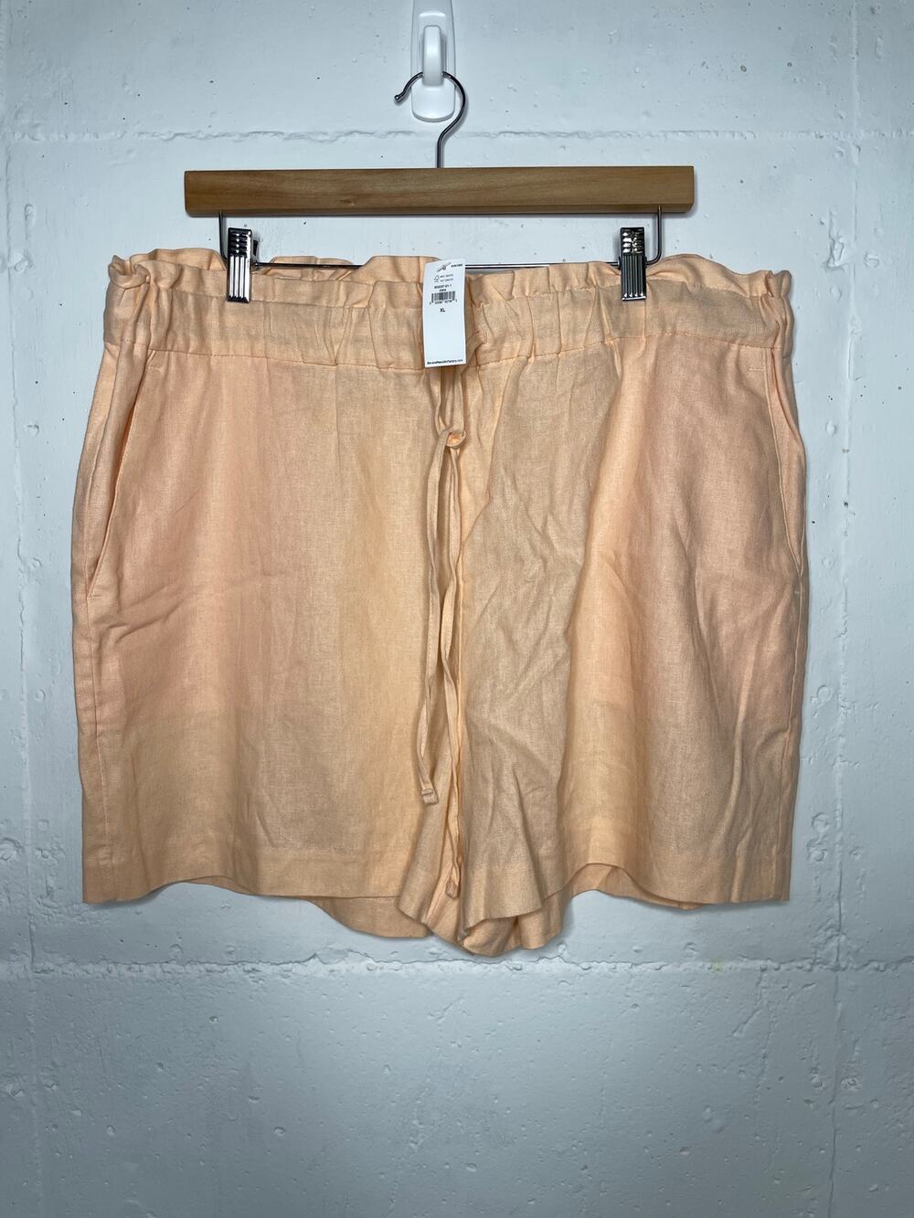 NEW Banana Republic Womens Linen Blend Orange Shorts Pull On Size XL